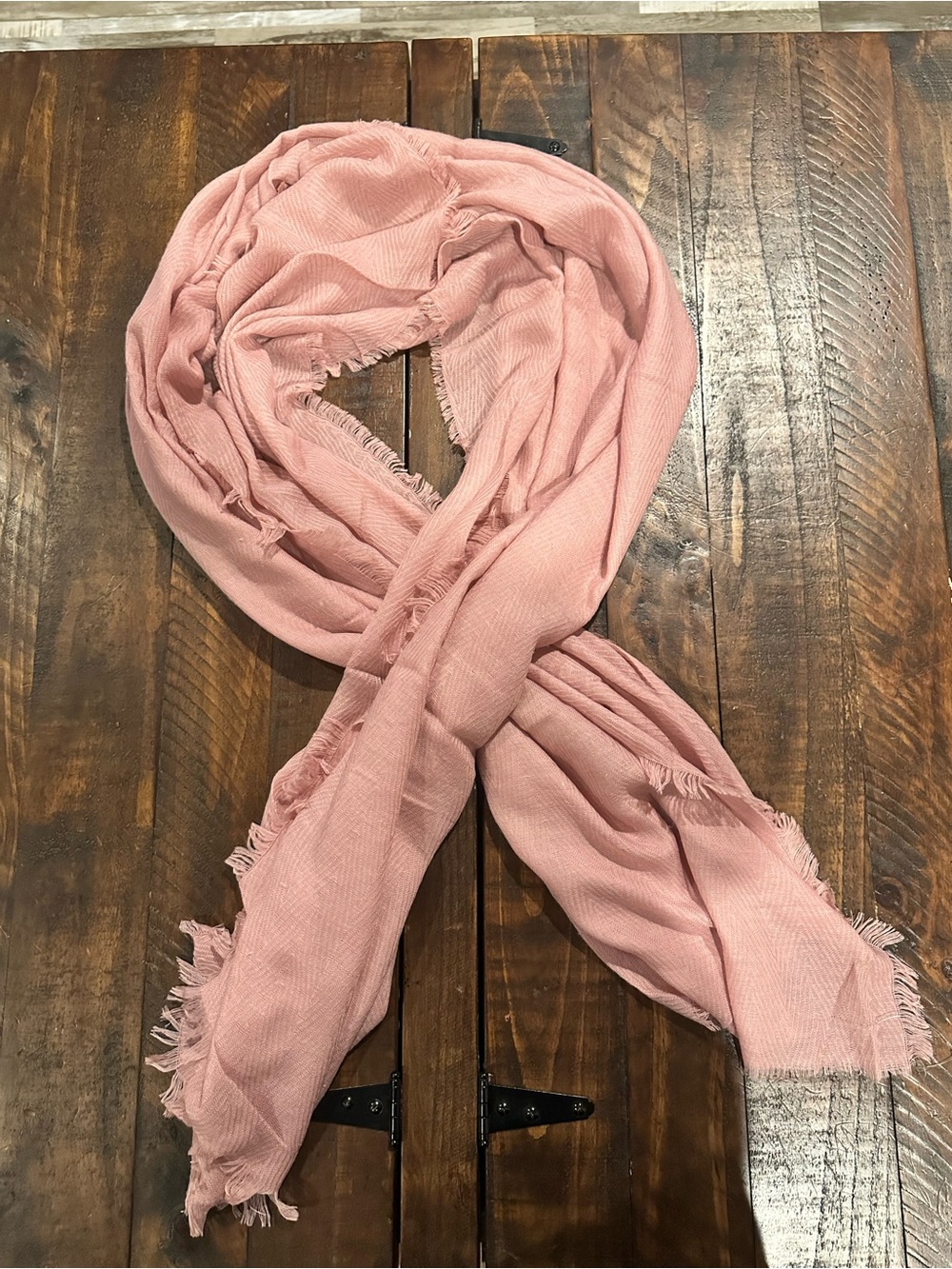 Light Pink Women's Scarf - Soft Frayed Edge Wrap